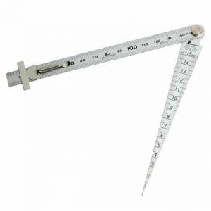 Линейка конусная, Shinwa, для определения диаметров отверстий от 0 до 15мм, с линейкой 150мм